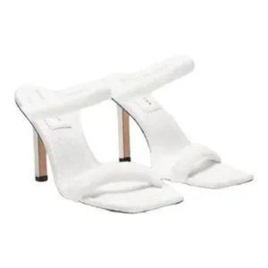 NWT: Good American White Terry Cloth Heels Sizes 7.5 and 10